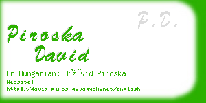 piroska david business card